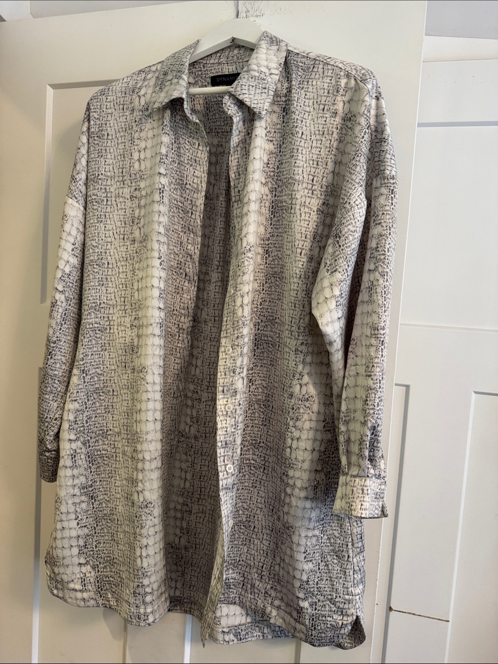 Dynamite Neutral Snake-Print Button-Front Jacket
